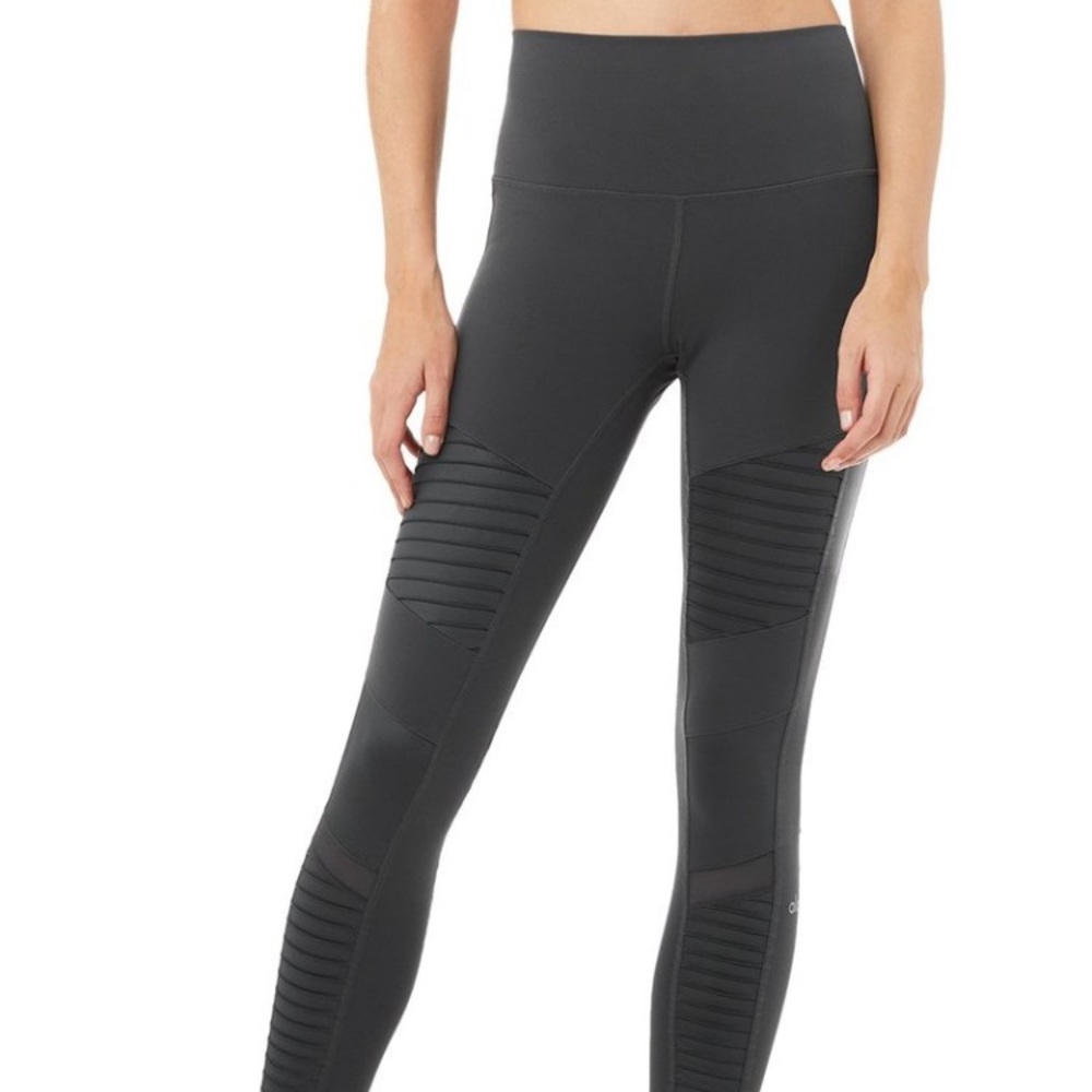 High waste full length Moto Leggings